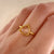 Yellow Gold Elowen Rose Quartz Ring