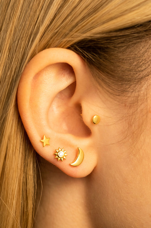 Sun Cz Studs Earrings