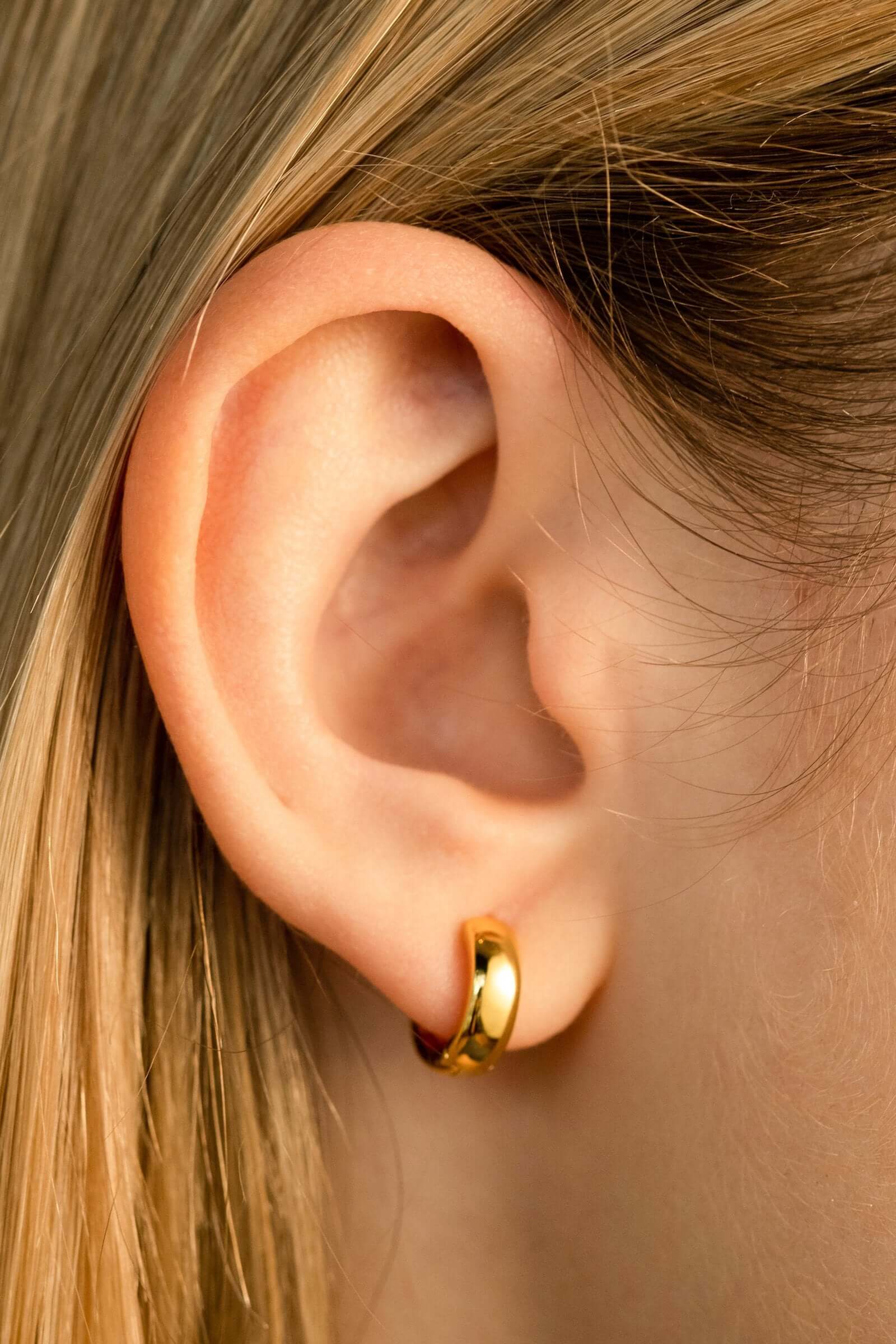 Wide hoop gold earrings online