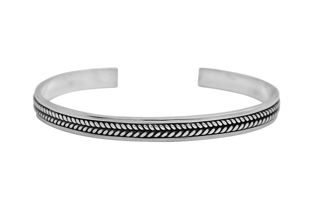 men's sterling silver cuff bangle bracelet handmade modern accessory kemmi collection