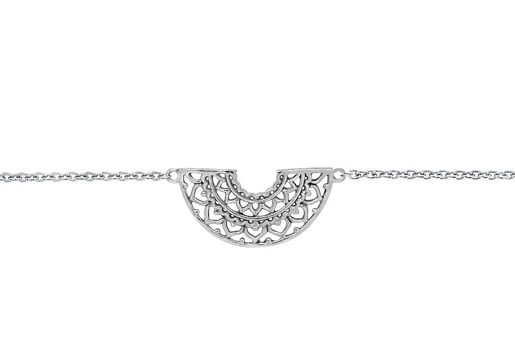 sterling silver bracelet half mandala charm bohemian boho chic style gypsy mermaids jewelry kemmi collection