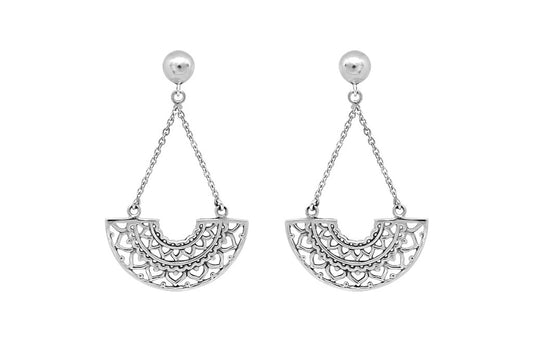 sterling silver half mandala earrings handmade boho bohemian gypsy jewelry kemmi collection