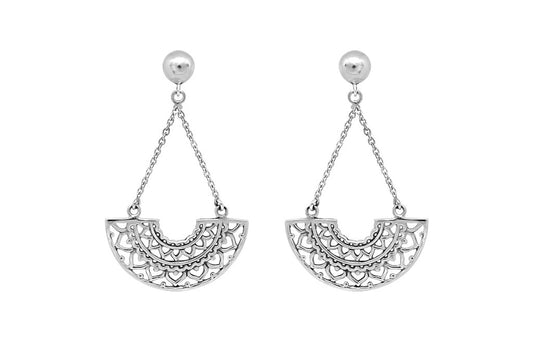 sterling silver half mandala earrings handmade boho bohemian gypsy jewelry kemmi collection