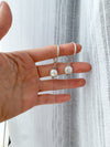 Silver Nebula Pearl Earrings