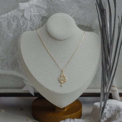 Gold Flake CZ Necklace