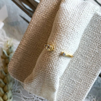 Bague en or jaune Aria CZ blanche