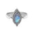 bague en argent à la main pierre de lune pierre naturelle en forme d'oeil sterling 925 boho chic festival de style gitan