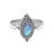 silver ring handmade moonstone natural stone eye shaped sterling 925 boho chic gypsy style festival
