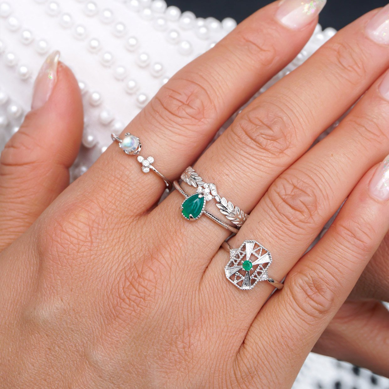 Bague Onyx Vert Abeille