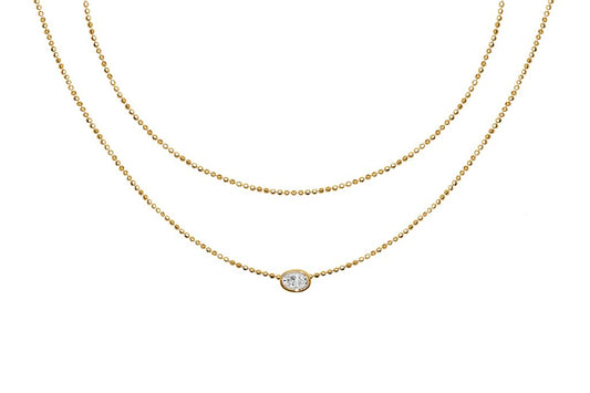 style superposé collier en or jaune 18 carats pendentif unique zircone cubique or vermeil collection kemmi