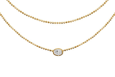 style superposé collier en or jaune 18 carats pendentif unique zircone cubique or vermeil collection kemmi
