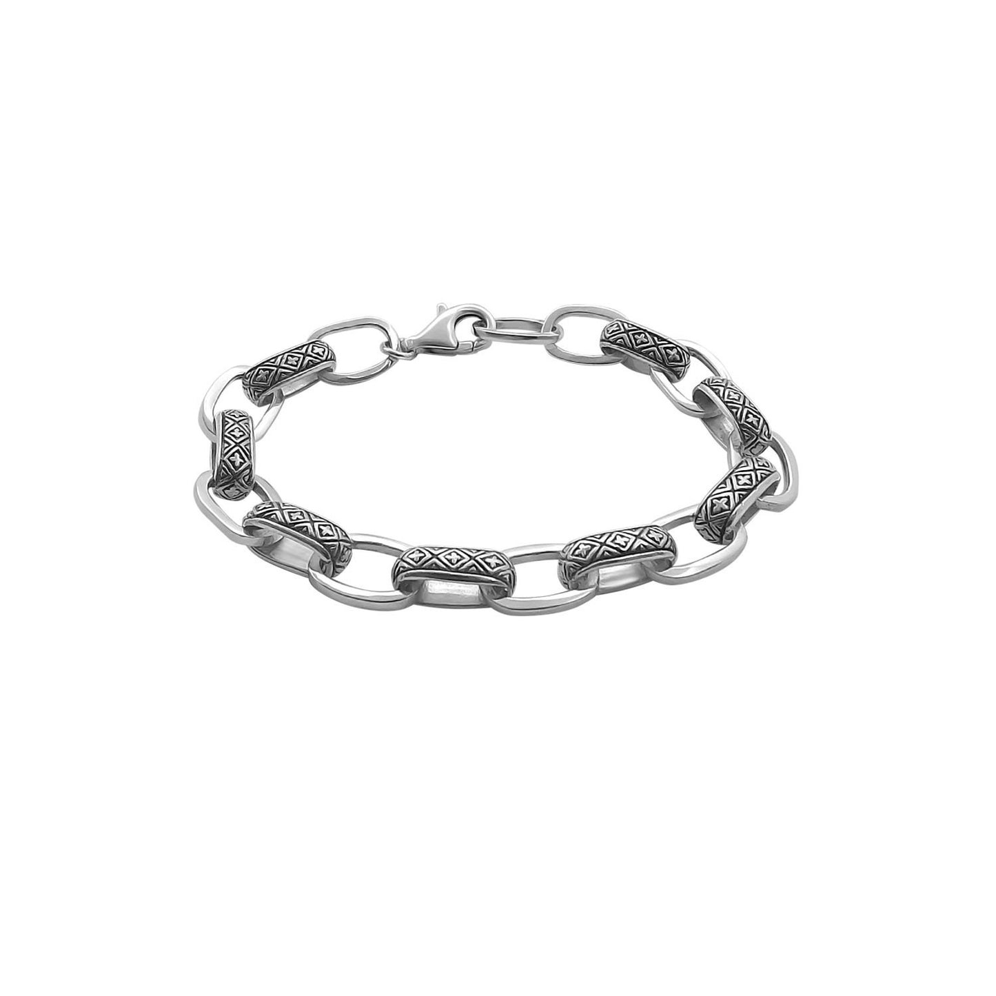 Bracelet chaîne à maillons en argent pour homme