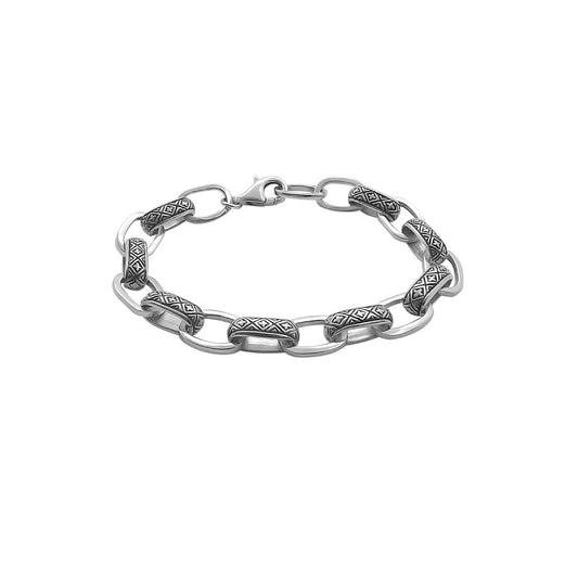 Bracelet chaîne à maillons en argent pour homme