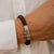 Men's Square Leather Brown Bracelet