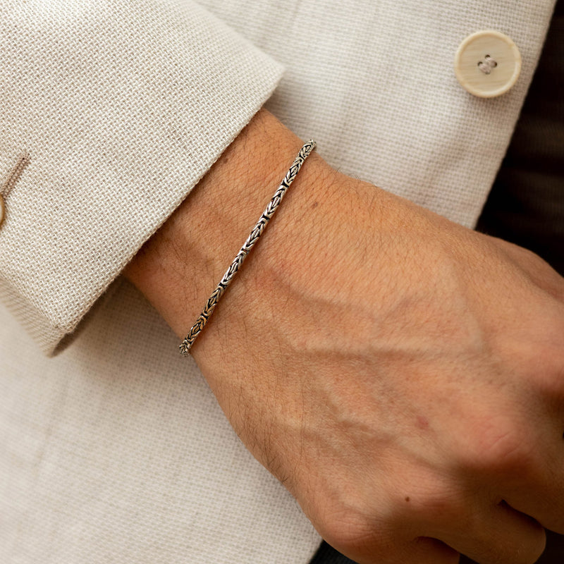 bracelet fin en argent sterling pour hommes style de tous les jours accessoire moderne collection kemmi