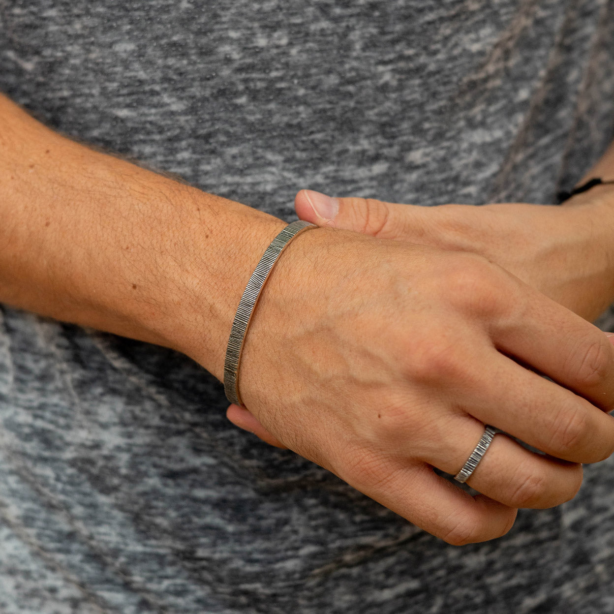 Manchette Arlo en argent pour hommes
