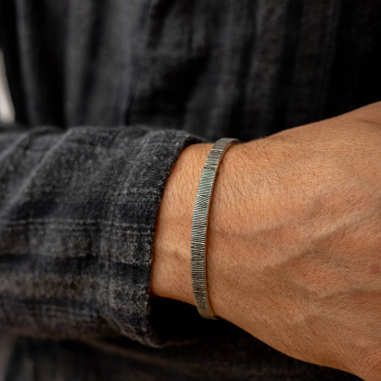 Manchette Arlo en argent pour hommes