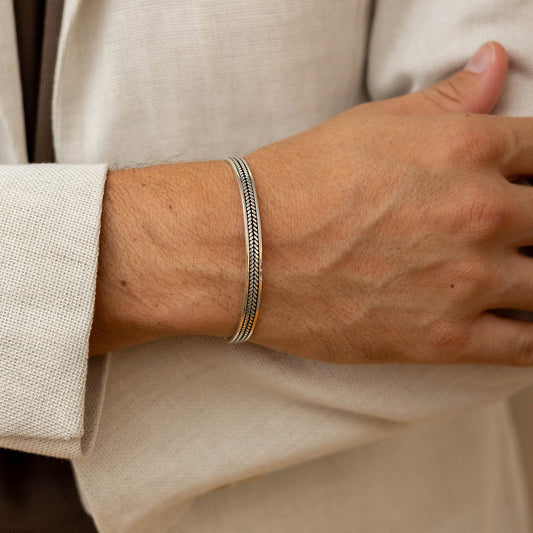 Men's Silver Grain Cuff