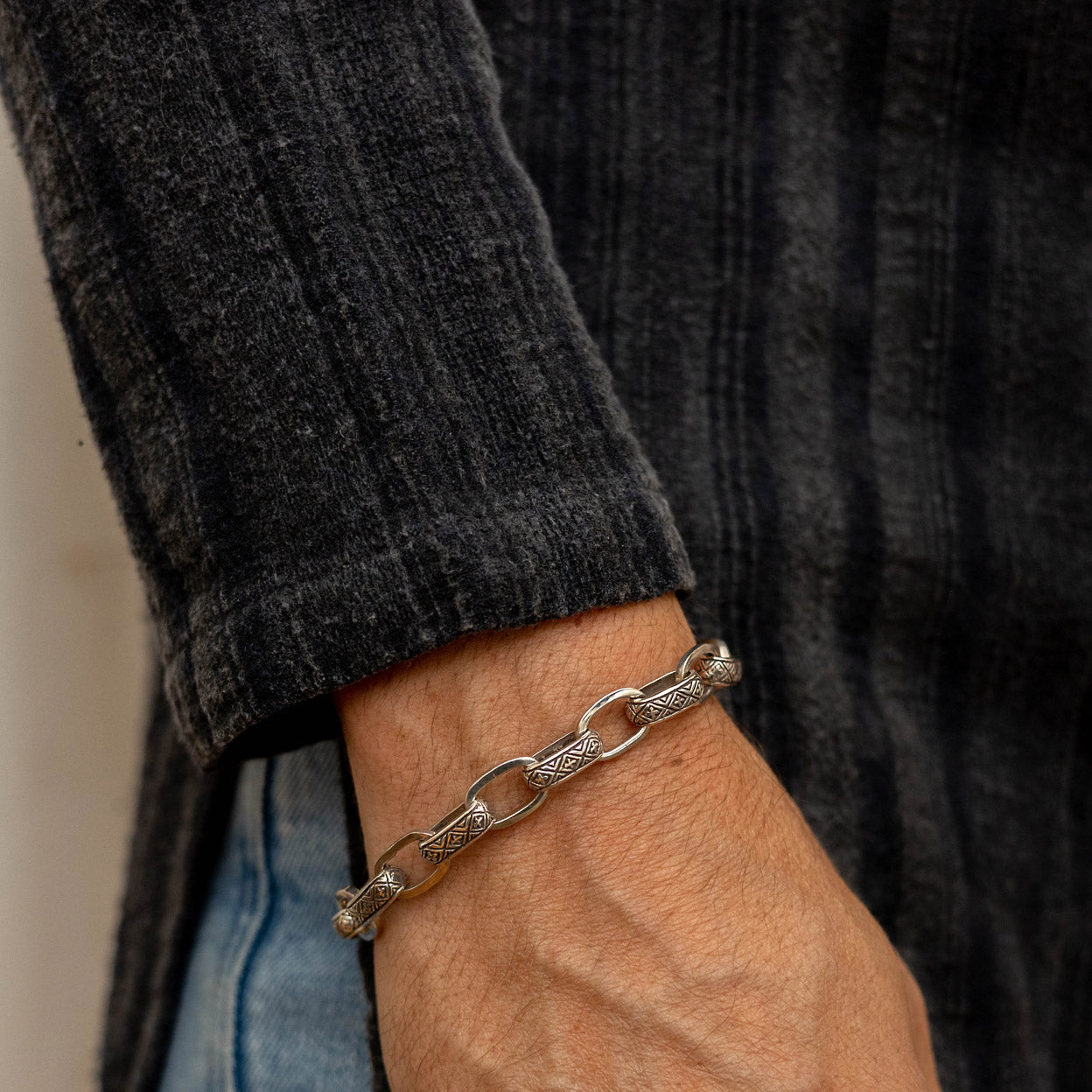 Men's Silver Link Chain Bracelet
