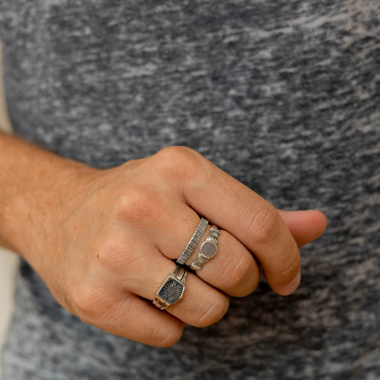 Bague Néo Argent pour Homme