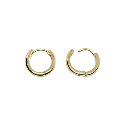 Boucles d'oreilles créoles en or 18 carats huggie charnière fermeture à pression fermoir tous les bijoux minimaux kemmi colletion boho chic fait à la main