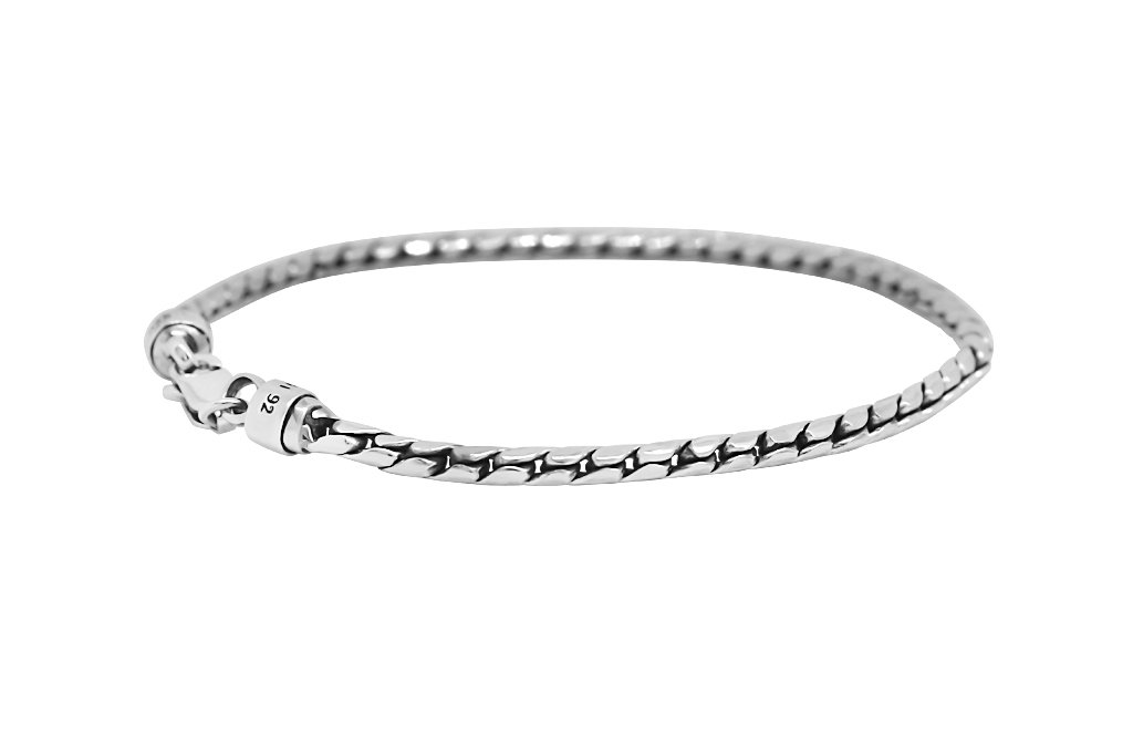 thin men's sterling silver bracelet everyday modern stackable accessory kemmi collection