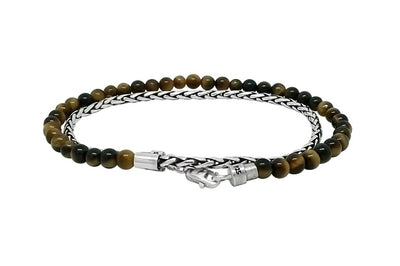 thin wrap bracelet sterling silver tiger eye bead stone lobster clasp modern versatile style kemmi collection