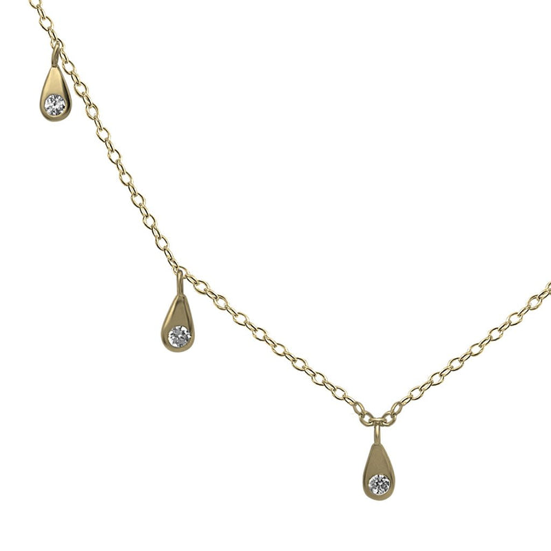 14k gold vermeil multi char drop necklace cubic zirconia elegant style kemmi jewelry boho style