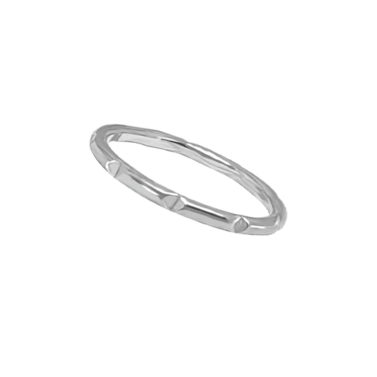 Silver Notch Band Ring