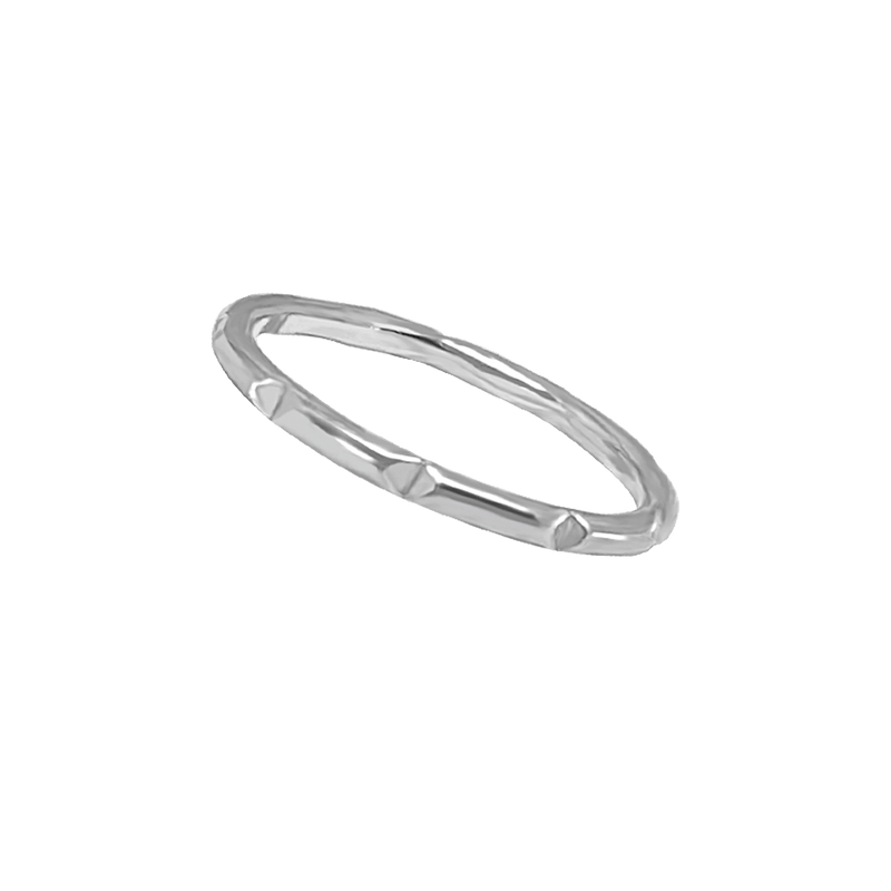 Silver Notch Band Ring