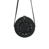 Sac rond en paille noir Sun