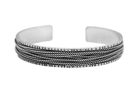 men's sterling silver cuff bangle modern rugged statement handmade jewelry kemmi collection