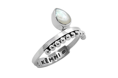 boho sterling silver ring mother of pearl bohemian chic handmade jewelry kemmi collection