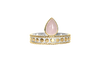 Bague en or jaune 18 carats vermeil forme goutte d'eau pierre de quartz rose bague de style empilable bijoux bohème collection kemmi
