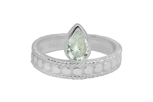 Bague pour femme en argent sterling fait à la main en pierre de zircone cubique, bijoux de style empilable, collection kemmi