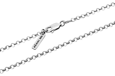 men's rolo chain sterling silver necklace lobster clasp closure kemmi collection