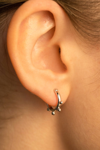 Boucles d'oreilles créoles à pois