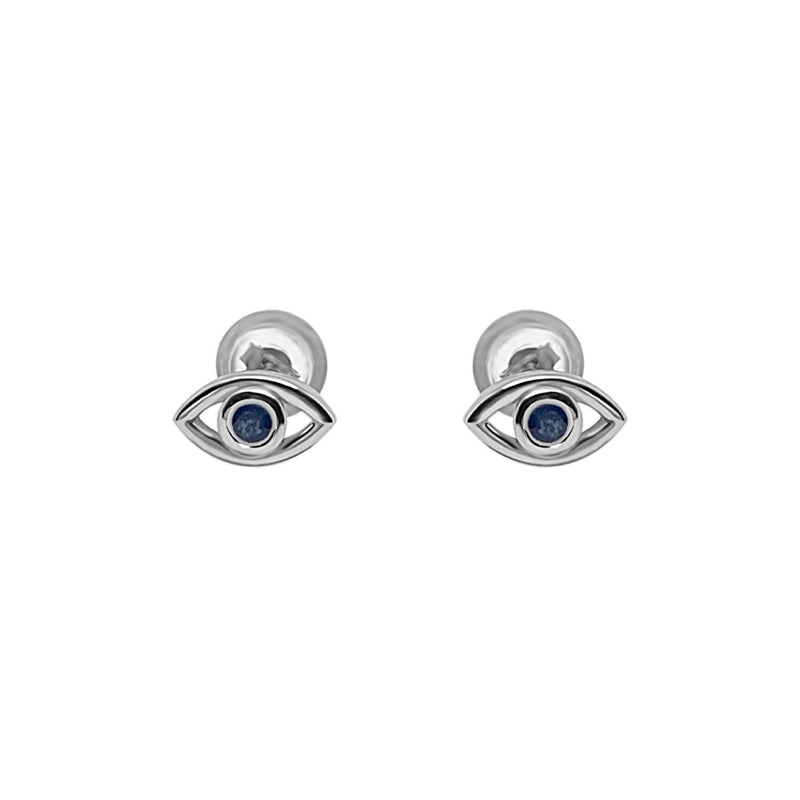 boucles d'oreilles oeil pierre saphir bleu or 18 carats vermeil style classique collection kemmi