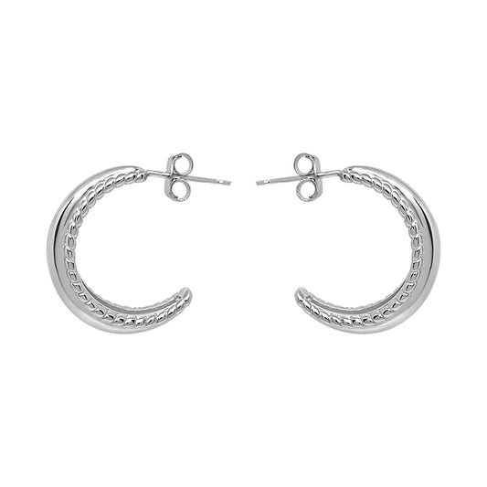 Dome Stud Hoop Earrings