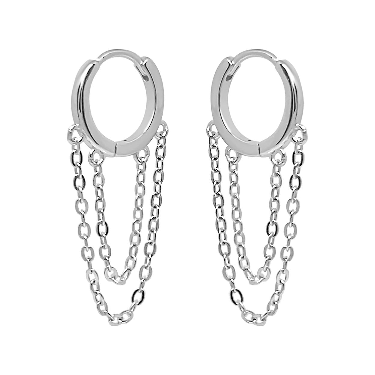 Double Chain Hoop Earrings