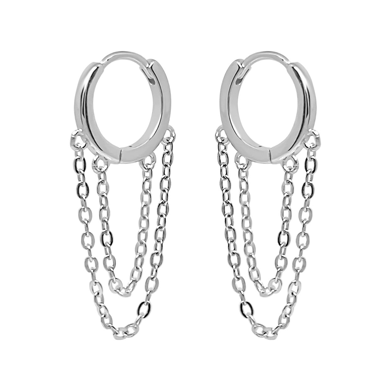 Double Chain Hoop Earrings