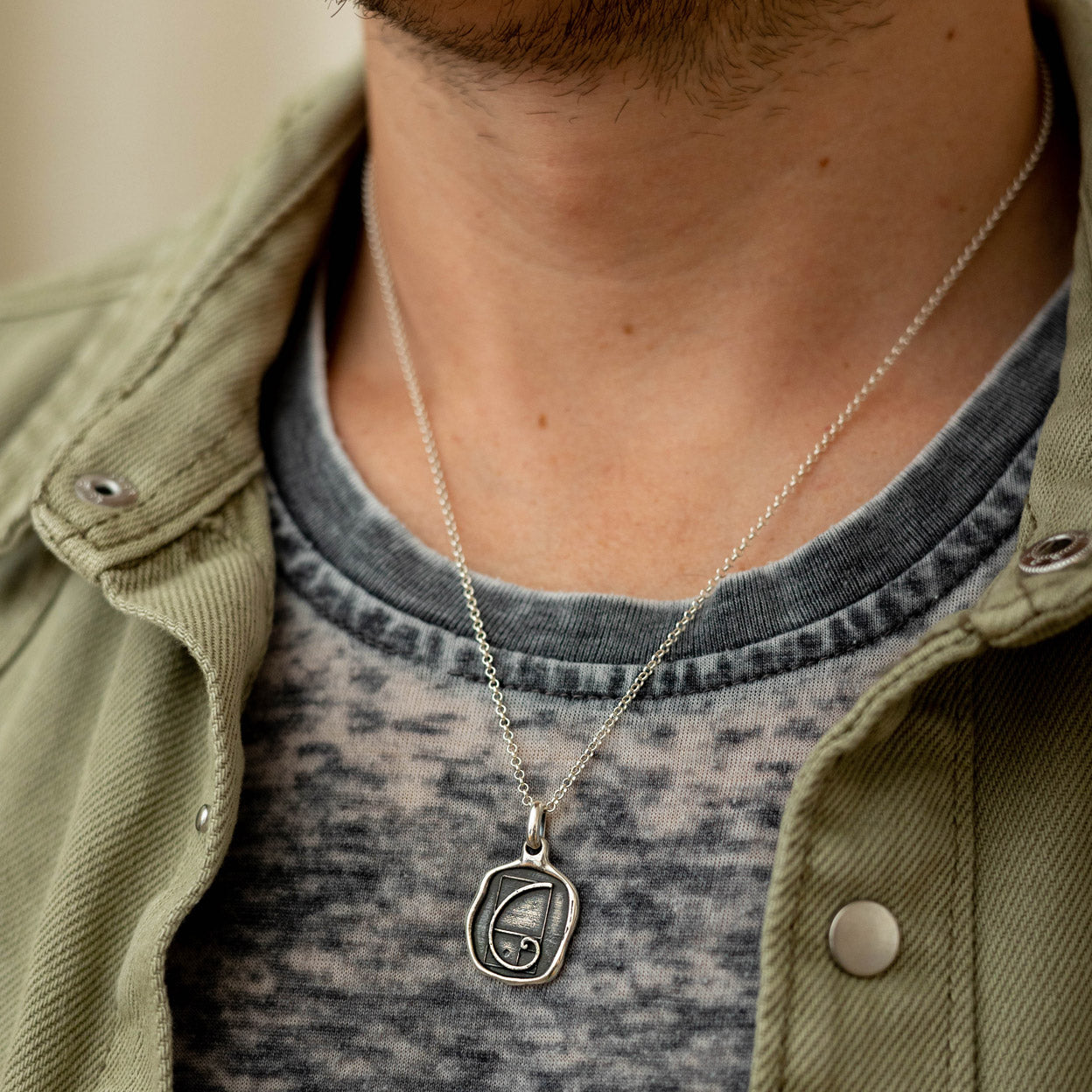 Pendentif ratio d'or en argent