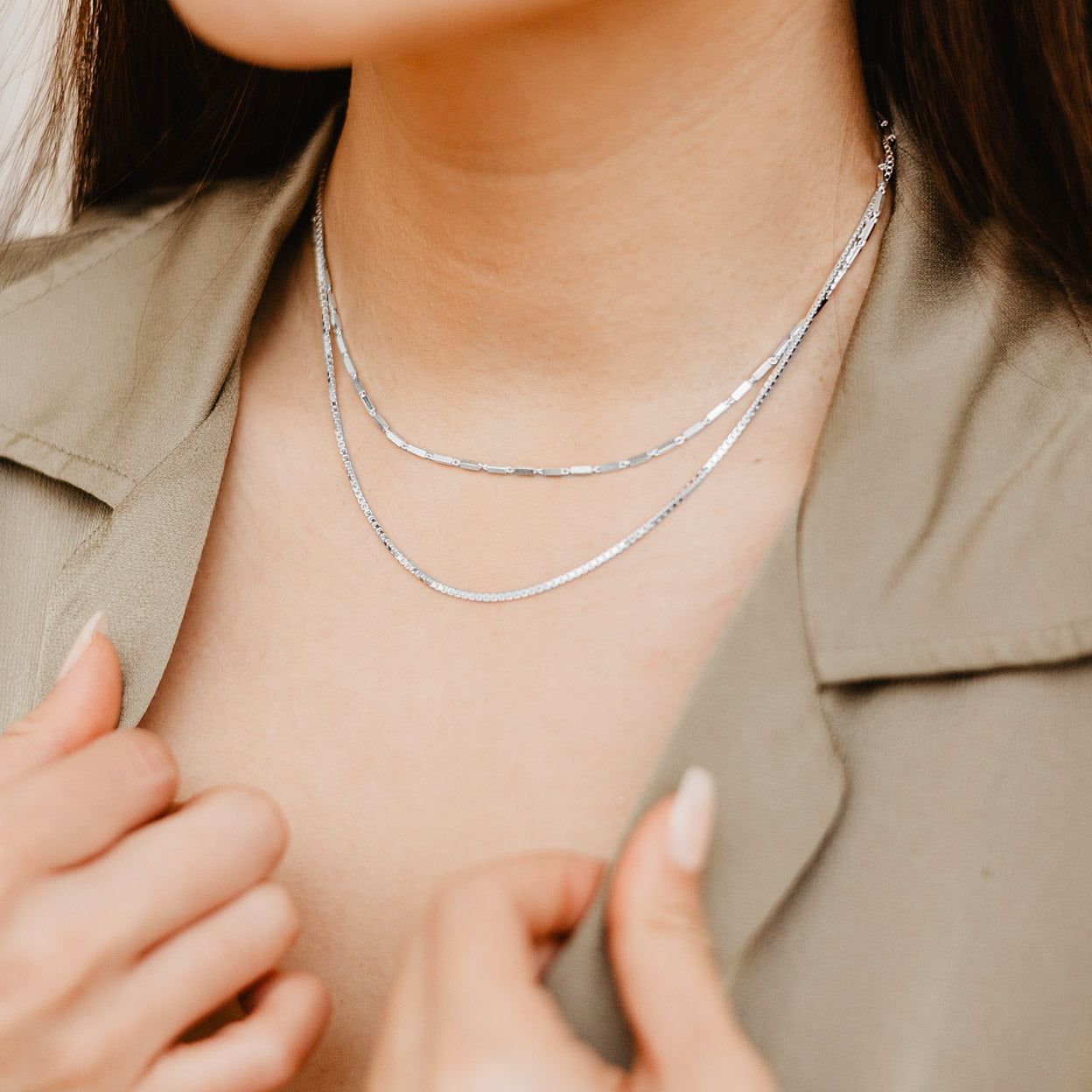 Layered Box Chain Necklace