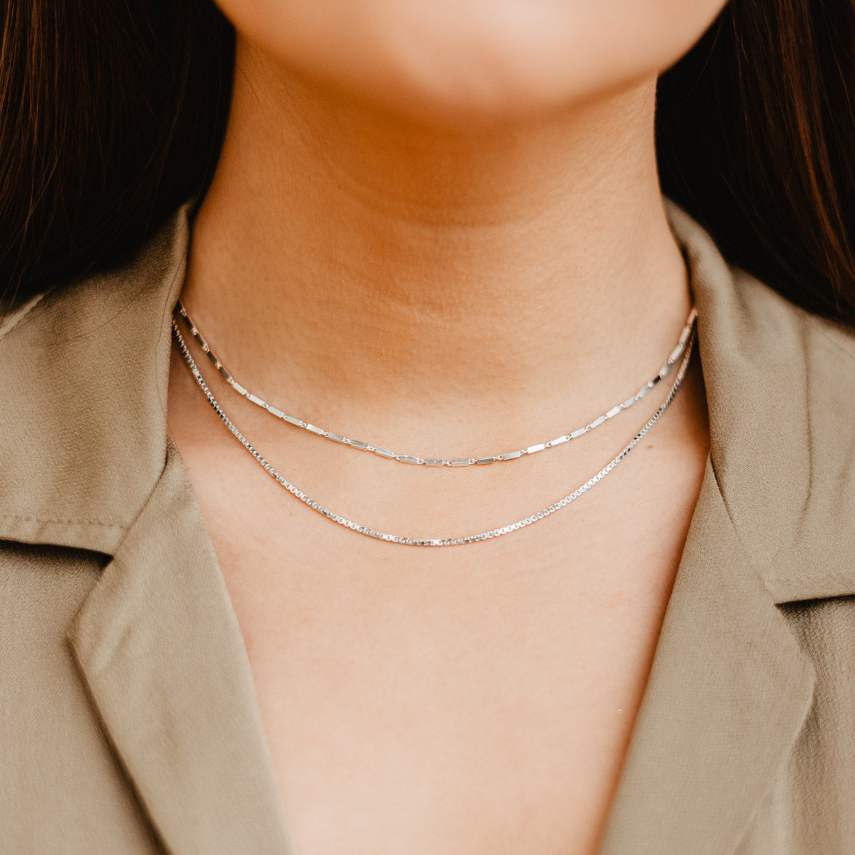 Layered Box Chain Necklace