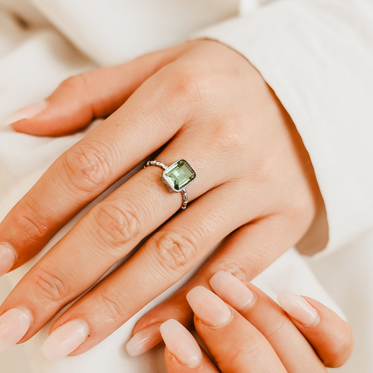 Neva Green Amethyst Ring
