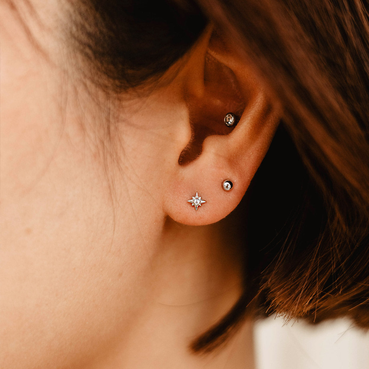 Boucles D'oreilles Tige Etoile Du Nord