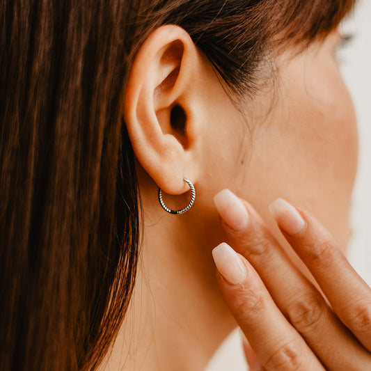 Small Twist Hoop Earrings