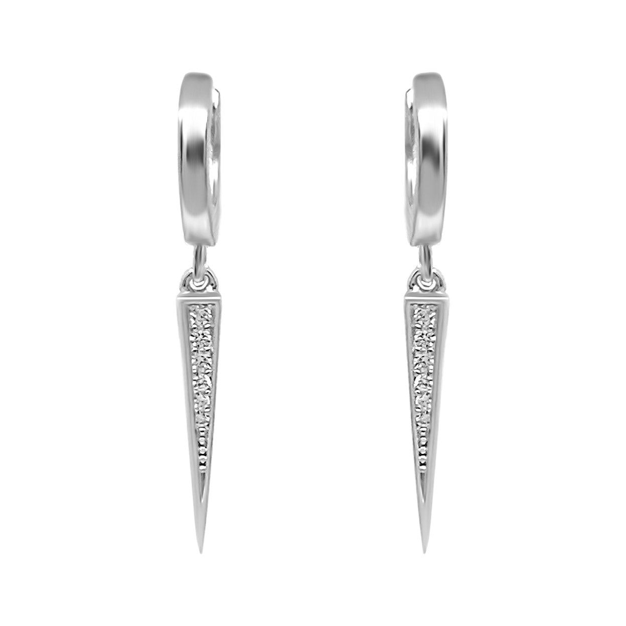 Spike CZ Hoop Earrings