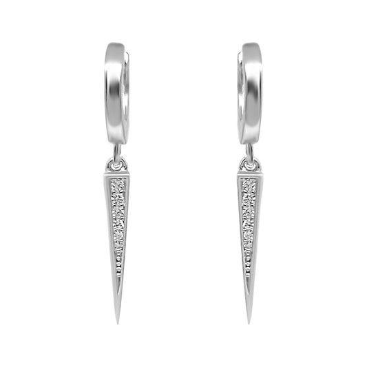 Spike CZ Hoop Earrings