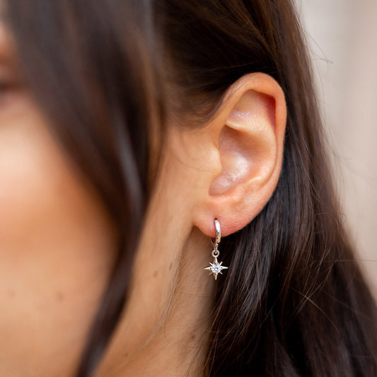 Boucles d'oreilles créoles étoiles